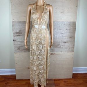 Dream girl Lace Gold Floral Lingerie